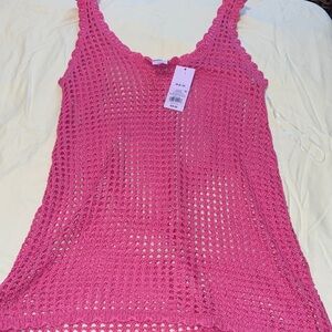 Pink Crochet Tank Top